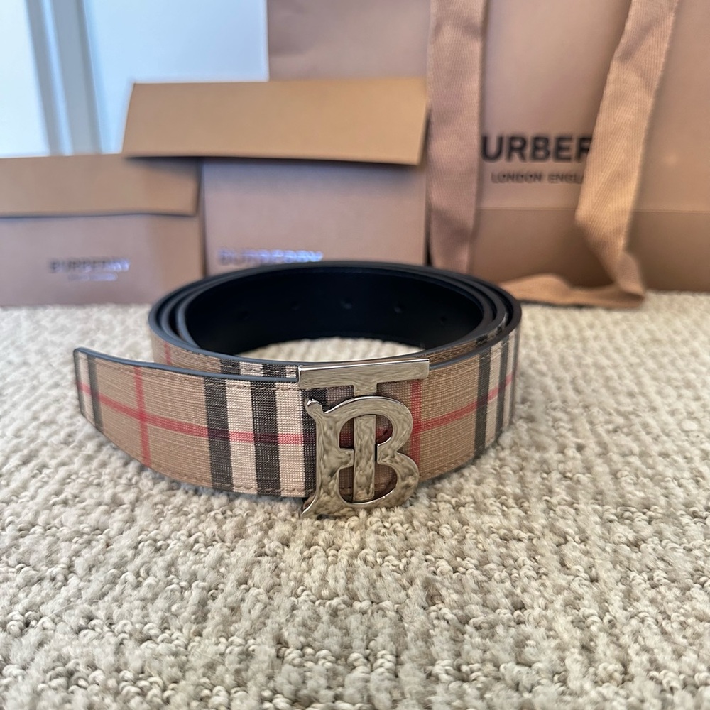 Reversible Monogram Motif Vintage Check Belt.